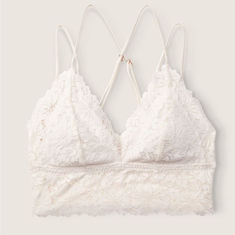 PINK Lace Longline Bralette